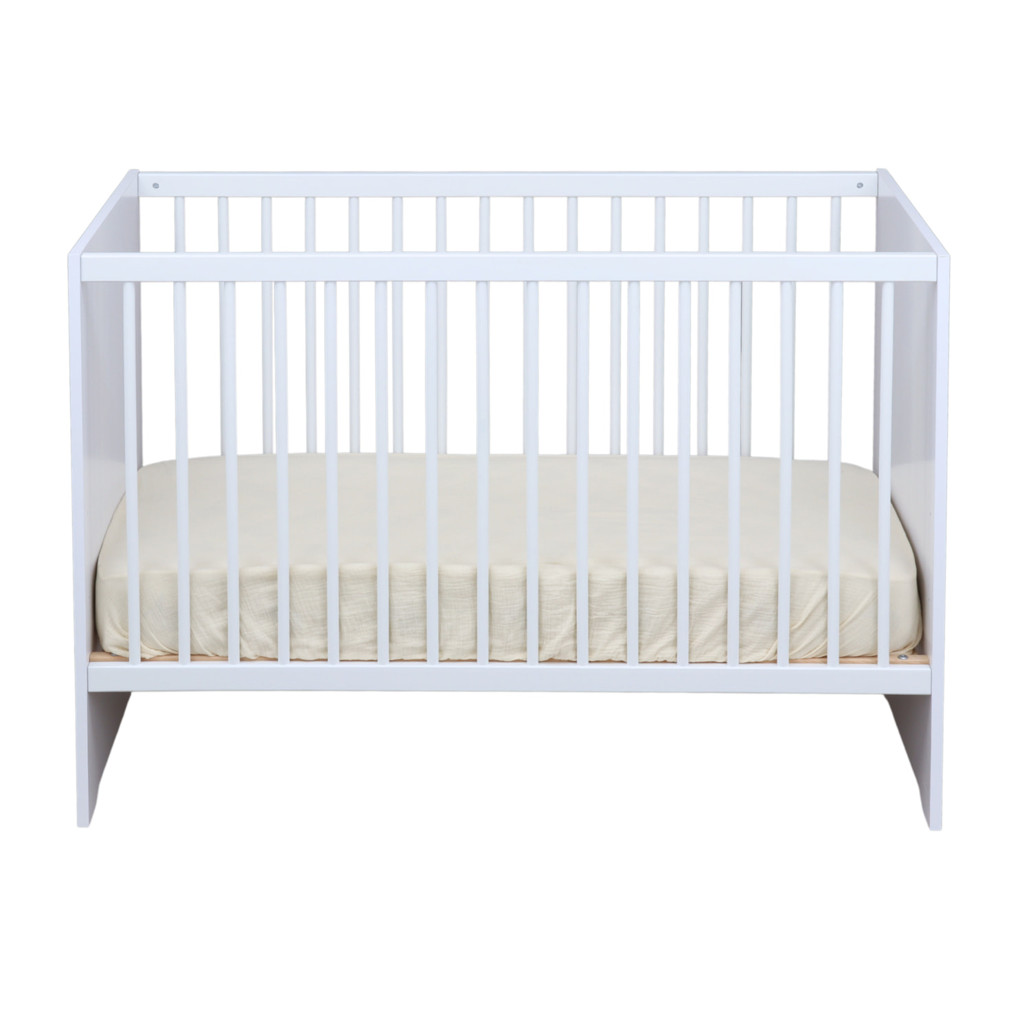 Lit bébé 120x60 avec têtes de lit panneaux blanc ultra