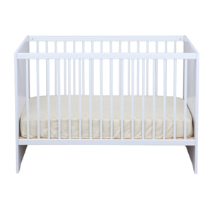 Lit bébé 120x60 avec têtes de lit panneaux blanc ultra