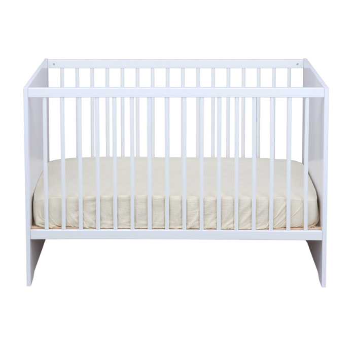 Lit bébé 120x60 avec têtes de lit panneaux blanc ultra