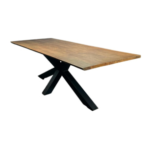 Table à manger en bois de chêne bordures naturelles 240 cm OKA