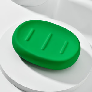 Set 3pc accesorios de baño (vaso + dispensador de jabón + plato para jabón) cerámica verde Benetton