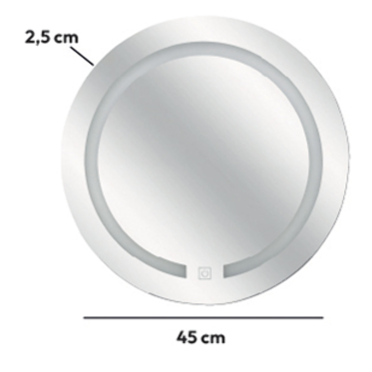 Miroir rond à led 45cm