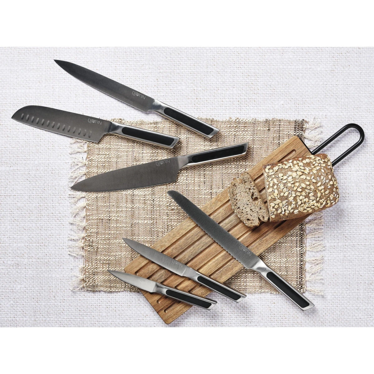 Bloc couteaux de cuisine et couteaux à steak LOKI LOVIISA - 14 pièces
