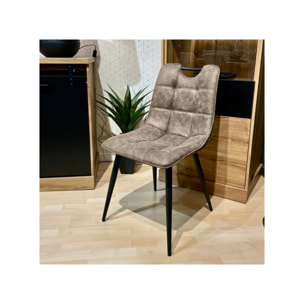 Chaise microfibre effet simili, poignée et pieds noirs - SPOOKY 2