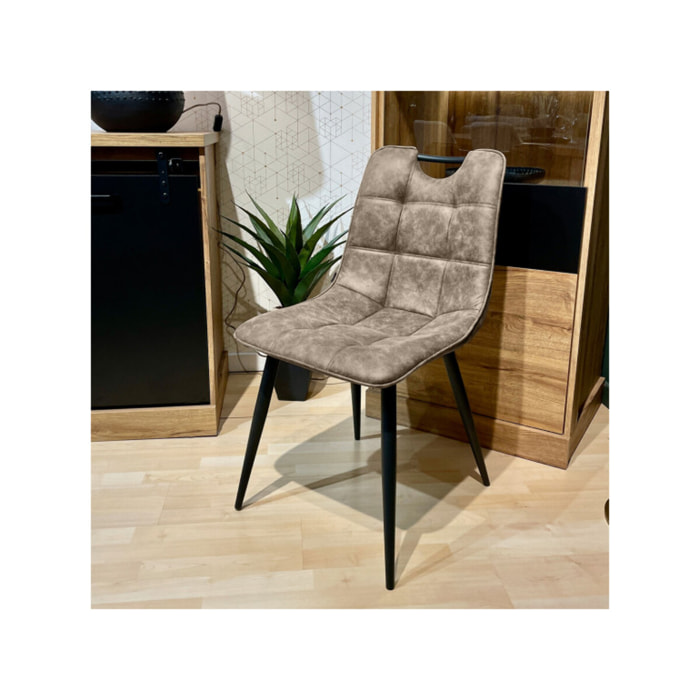 Chaise microfibre effet simili, poignée et pieds noirs - SPOOKY 2