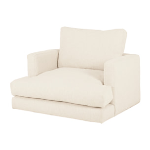 Fauteuil de teinte blanc cassé de 105cm Hauteur: 85 Longueur: 108 Largeur: 105