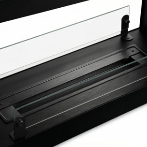 Massenzio - Camino a Bioetanolo da Incasso Bifacciale 90x55x30 cm con Bruciatore 2,3 Litri Nero