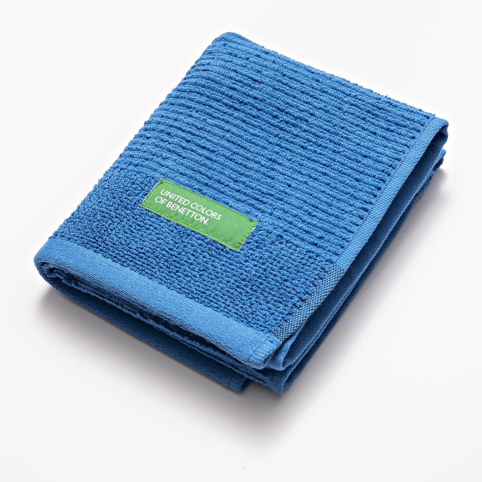 Set de 3 toallas de algodón 100% - tocador, manos, baño - 450gsm, suaves y absorbentes en color azul ''rainbow''