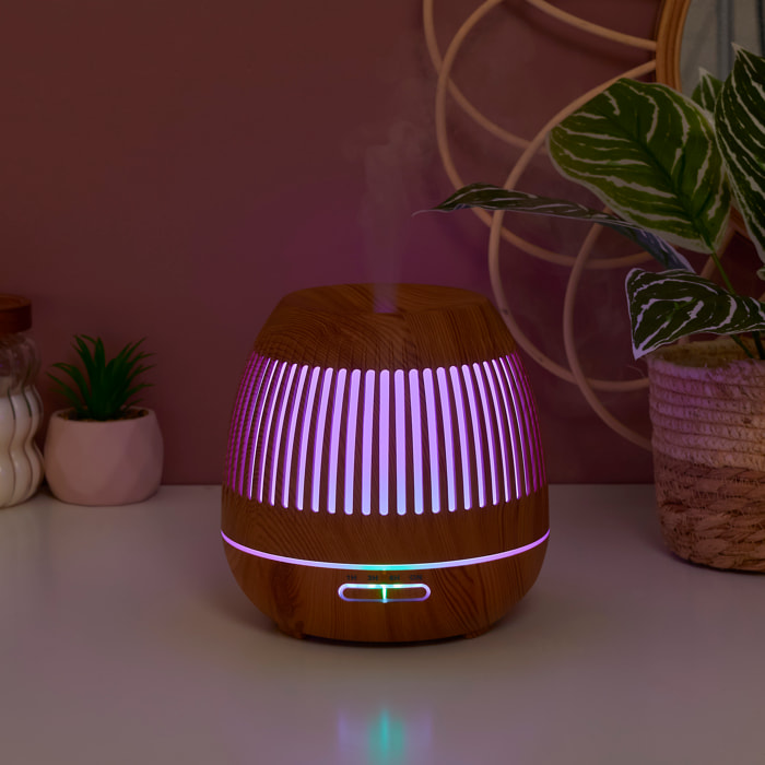 Diffuseur - HOME DECO FACTORY - Lantern - Huiles Essentielles - LED - Marron