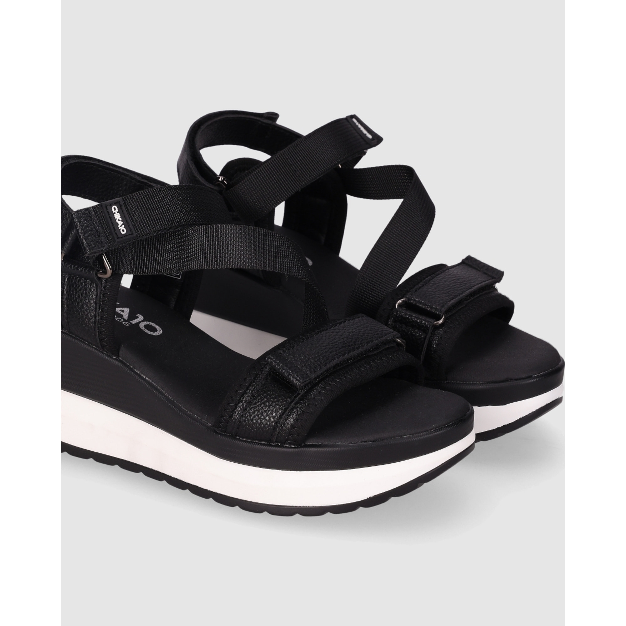 Sandalias de Tejido - Negro - Tacón: 7 cm