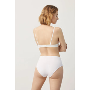 Slip a vita alta in cotone bianco