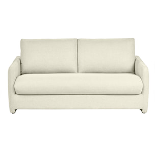 Canapé convertible 2 places en tissu beige crème PAULIN