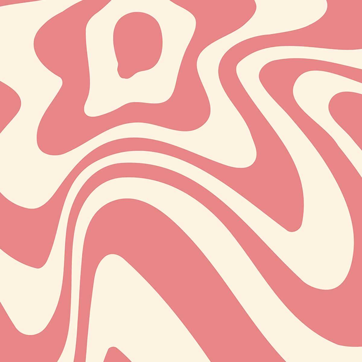 Affiche encadrée motif abstrait ondulé rose Affiche + cadre en métal - Noir