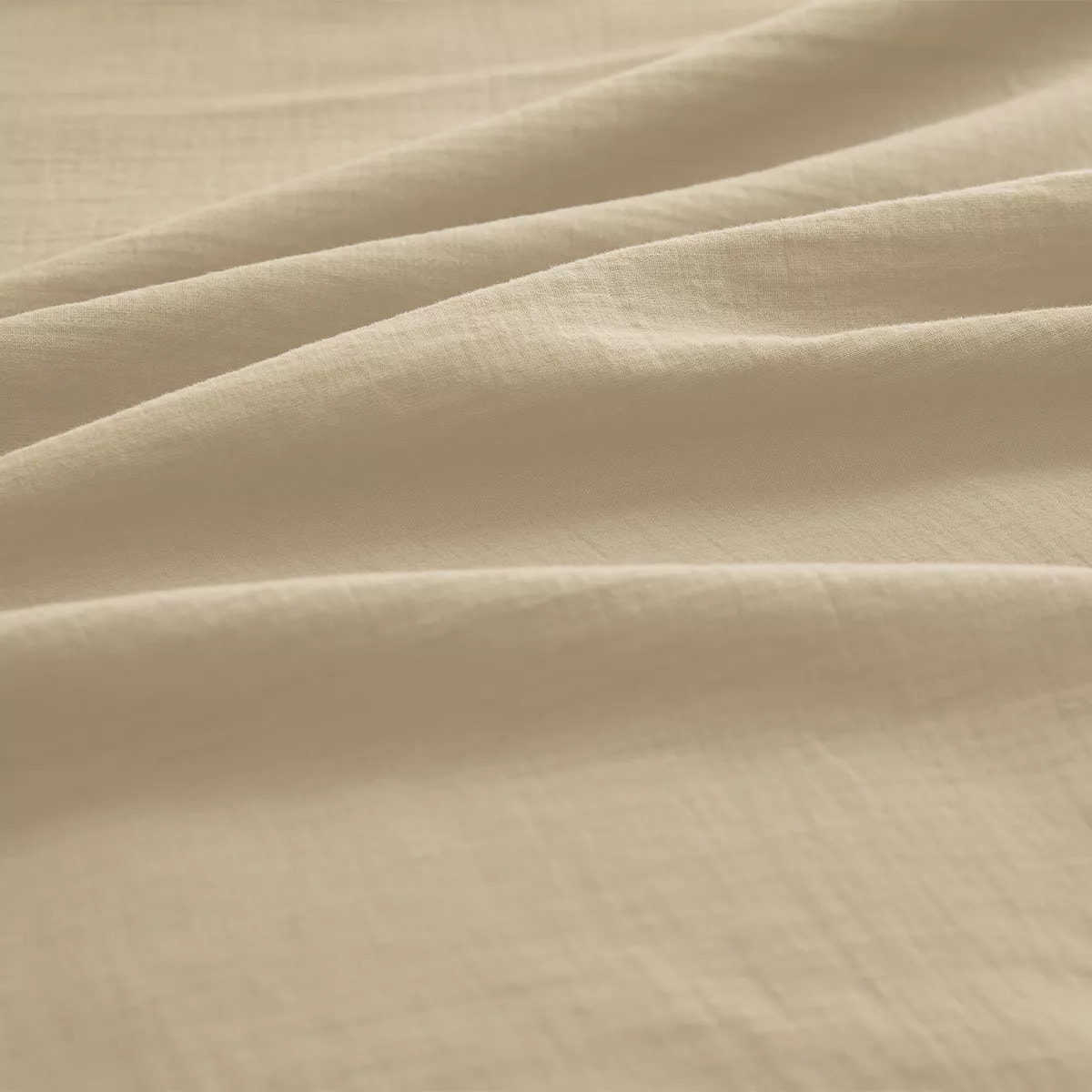Drap housse b30 gaze de coton lavé uni beige Malia lin