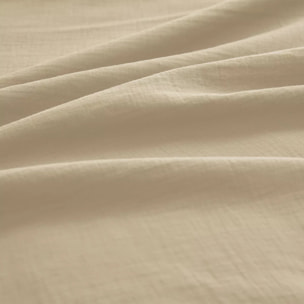 Drap housse b30 gaze de coton lavé uni beige Malia lin