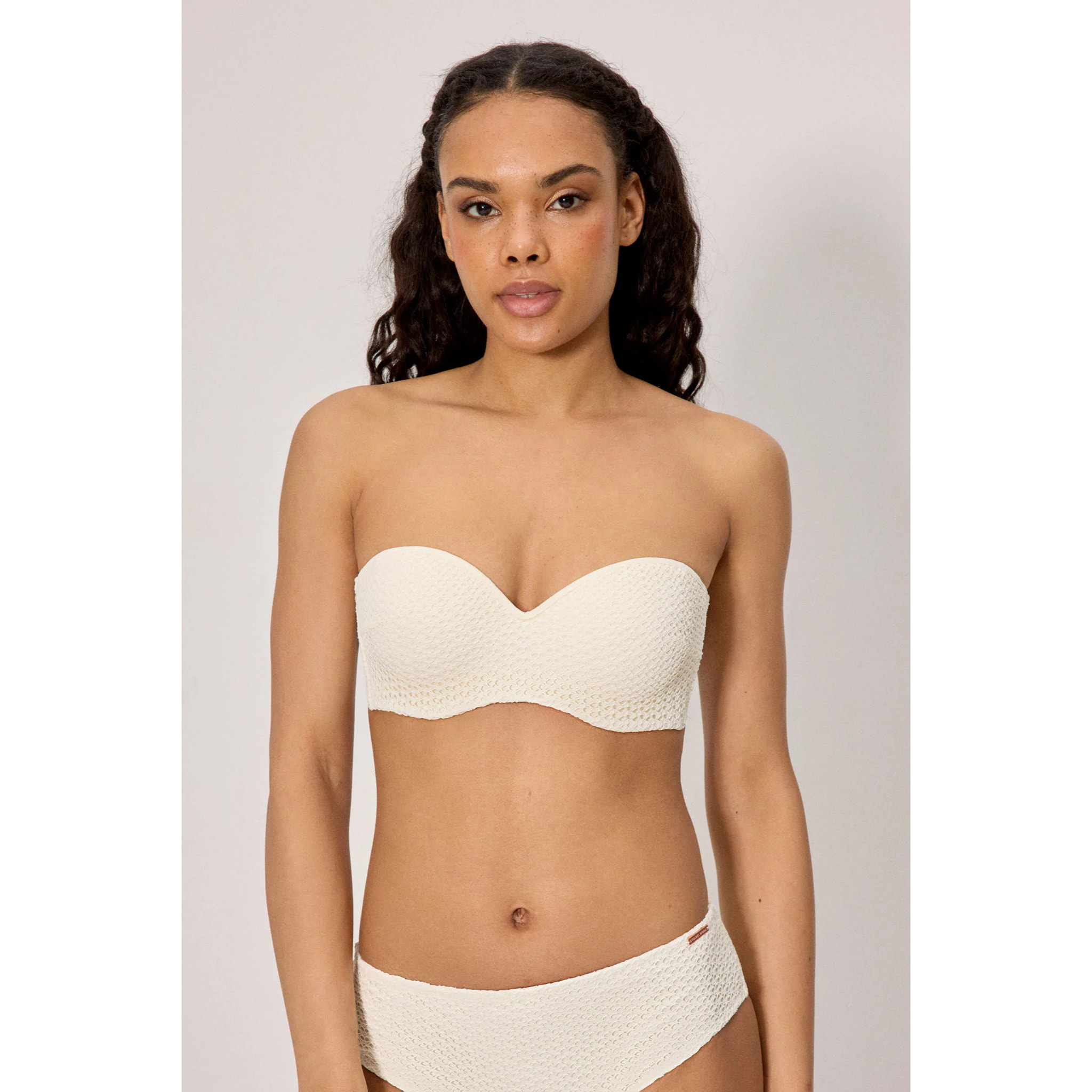 Top bikini bandeau Beige