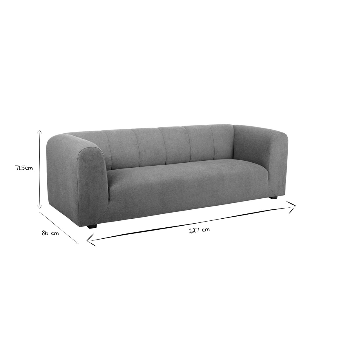 Canapé design en tissu effet velours terre brûlée 3-4 places OLIVEIRO