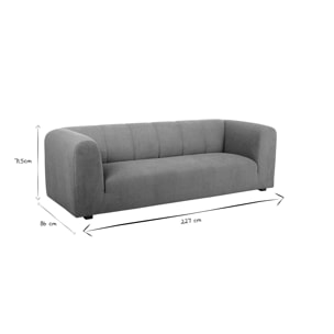 Canapé design en tissu effet velours terre brûlée 3-4 places OLIVEIRO