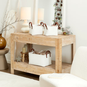 Panier Rangement Blanc X3 H20cm