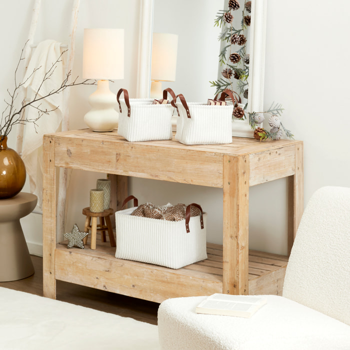 Panier Rangement Blanc X3 H20cm