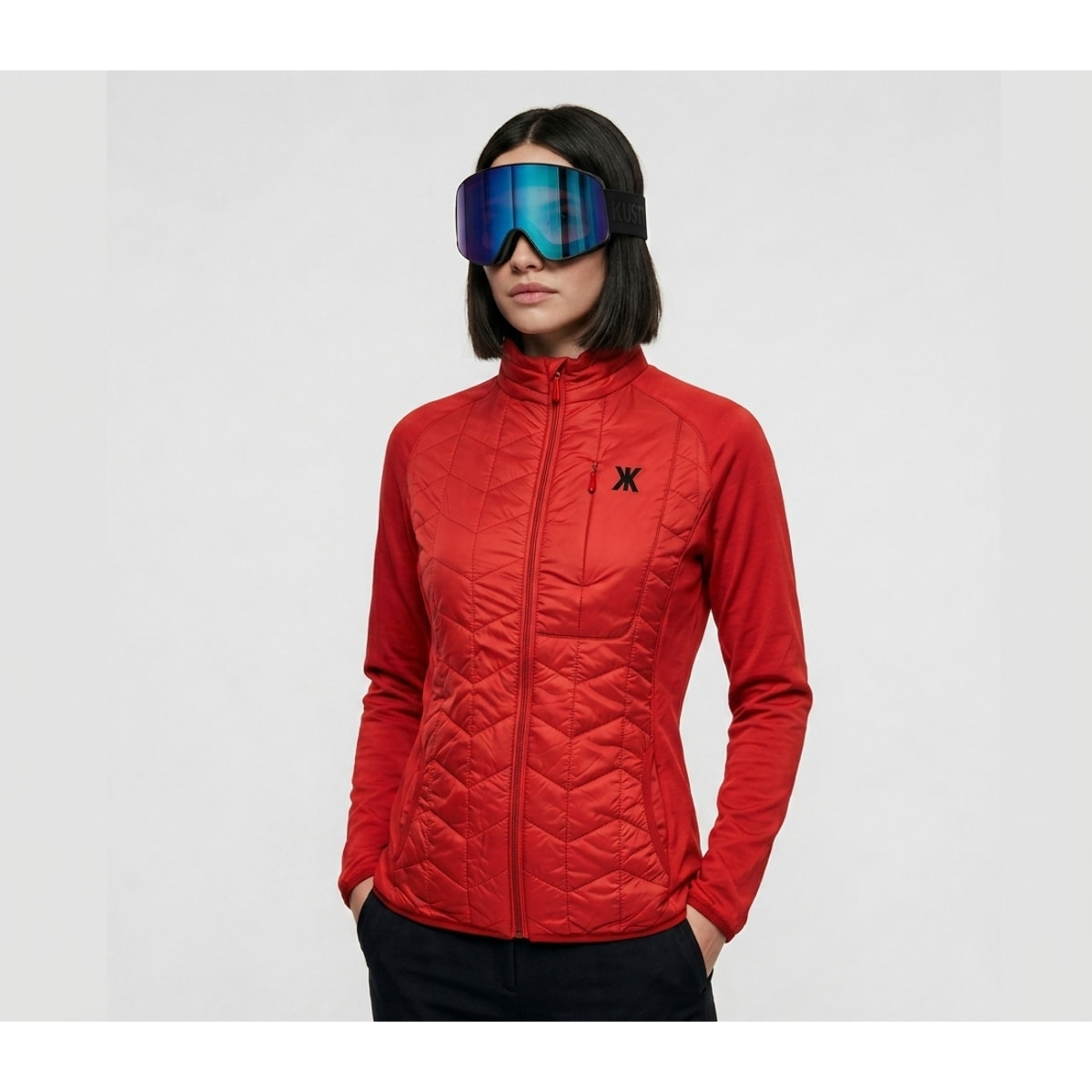 Chaqueta híbrida aislante para mujer KUSTOM MOTUS Hybrid Insulated - Rojo