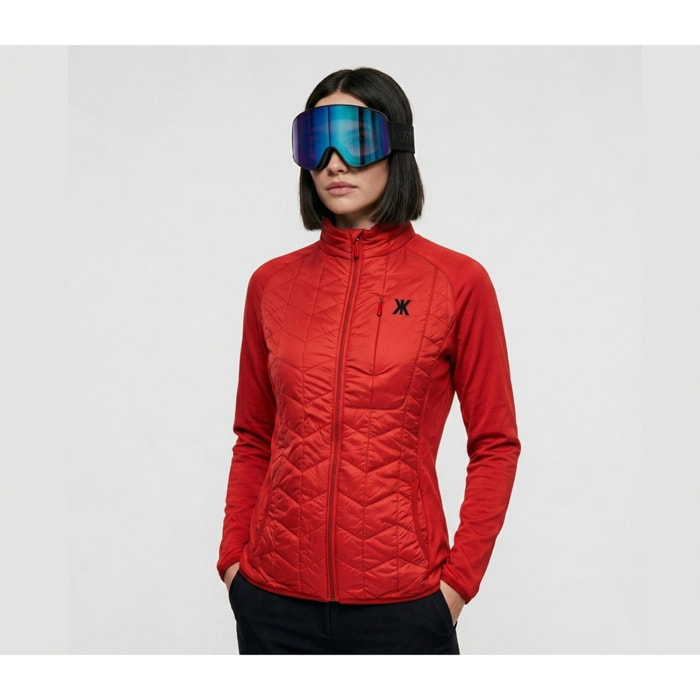 Chaqueta híbrida aislante para mujer KUSTOM MOTUS Hybrid Insulated - Rojo