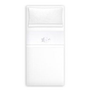 Triptico Minicuna Franela Osito Sentado Bco/Gris