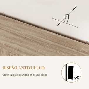 Aparador de 4 Puertas con Diseño Chevron, Aparador de Salón con Estantes Ajustables, Patas de Acero, para Cocina, Entrada, Dormitorio, Roble, 140,5x40x81,5 cm