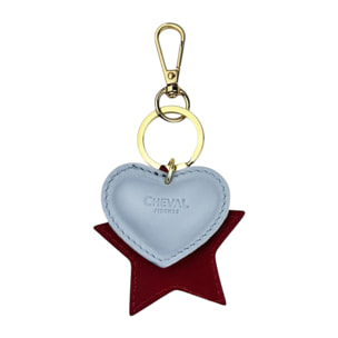 Portachiavi cuore celeste Cheval Firenze stella bordeaux