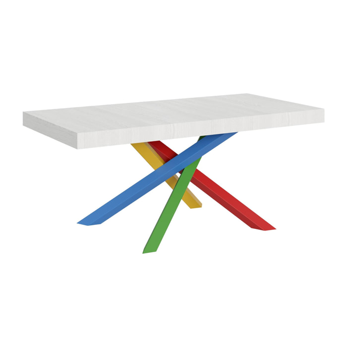 Table extensible 90x180/284 cm Volantis Frêne Blanc cadre 4/B