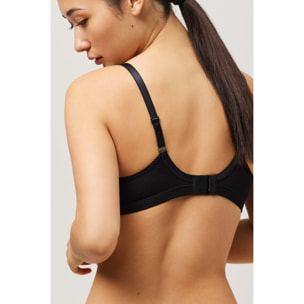 Reggiseno imbottito senza ferretto in cotone biologico nero