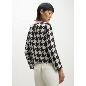 Blusa in pied de poule