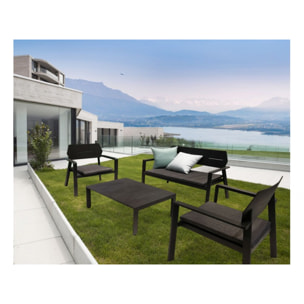 Fauteuil de jardin design minimaliste en métal noir - TIMOR