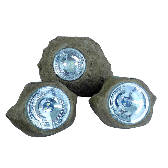 3 Rocher solaire ROCKY BROWN H14CM