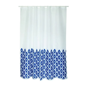 Rideau de douche Polyester IKAT 180x200cm QUALITE PREMIUM Bleu & Blanc MSV