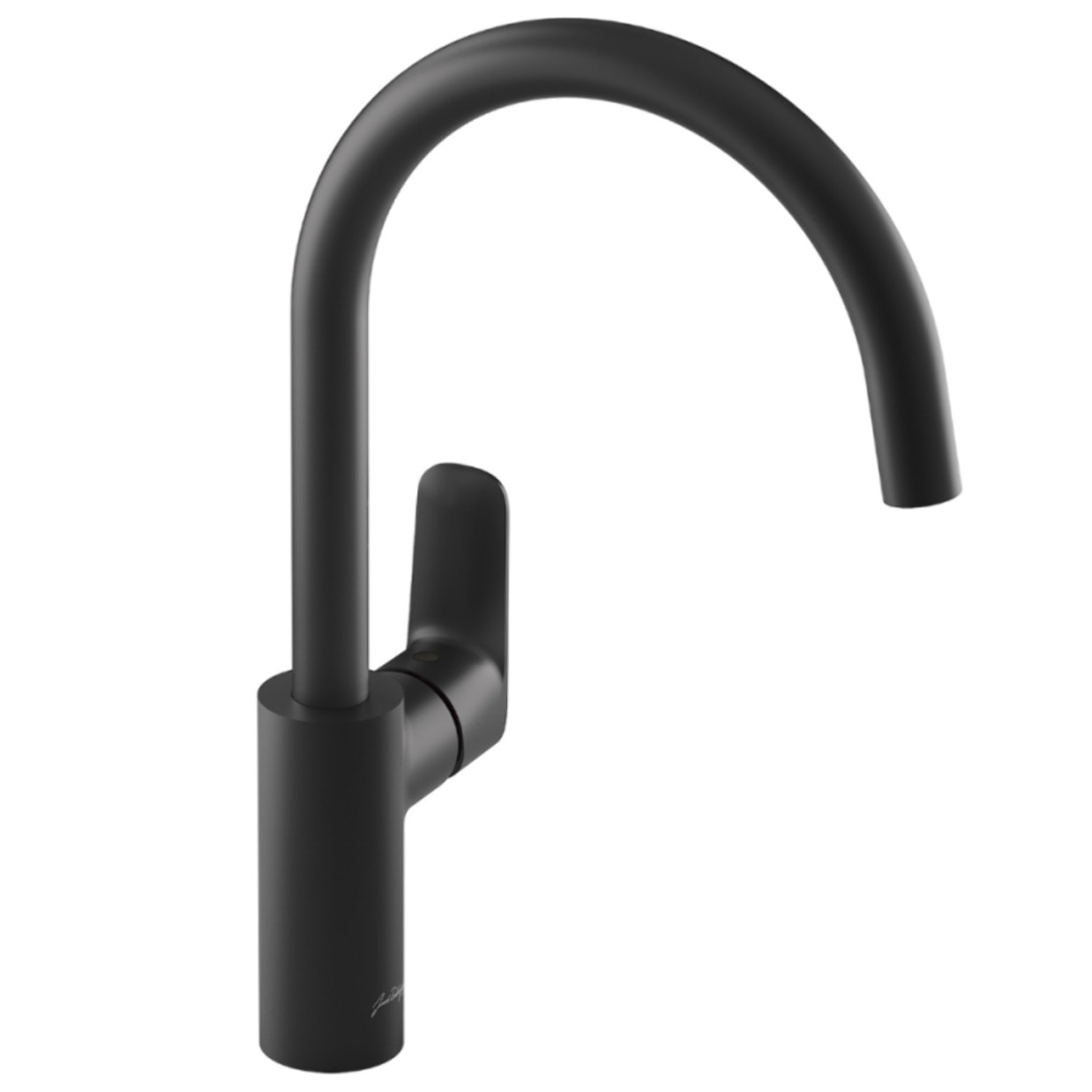Robinet cuisine July+ col de cygne et orientable noir mat