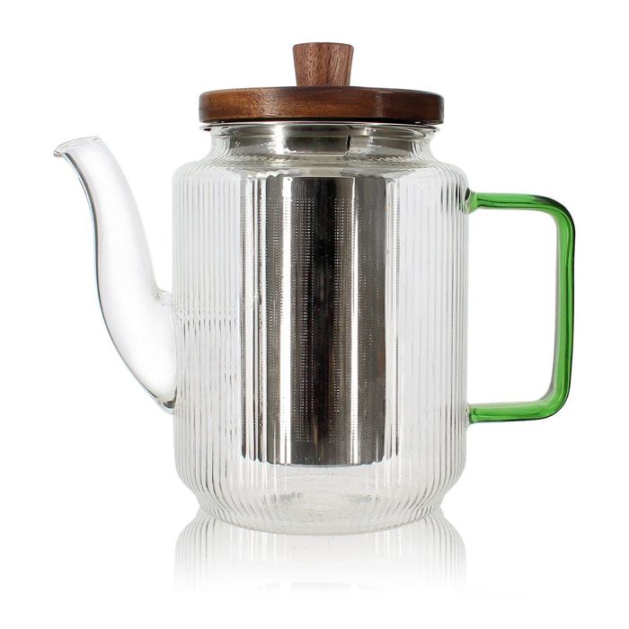 Théière en verre et anse jade 550ml KARL
