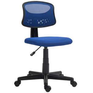 Silla de Oficina sin Brazos Silla de Escritorio Giratoria con Respaldo de Malla Transpirable Altura Ajustable Silla de Despacho Carga 120 kg Azul