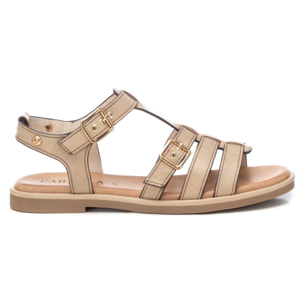 Sandalia de piel beige