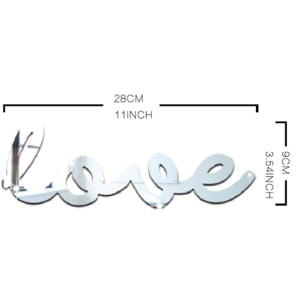 Sticker effet mirroir Love 30 x 10 cm