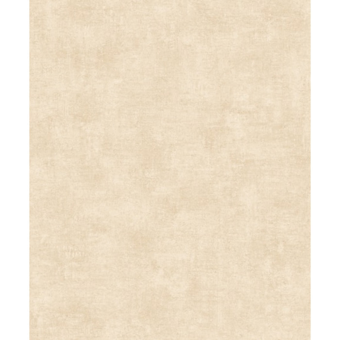 Papier peint uni effet toile lin beige sable