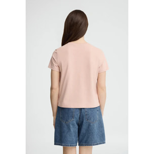 Maglietta rosa pallido a maniche corte e fit dritto con logo in gomma Polo Club