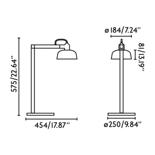 TATAWIN Lámpara sobremesa negra