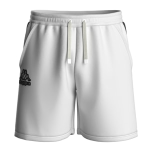 Pantaloni Corti Kappa Uomo Logo Tape Gerri Bianco