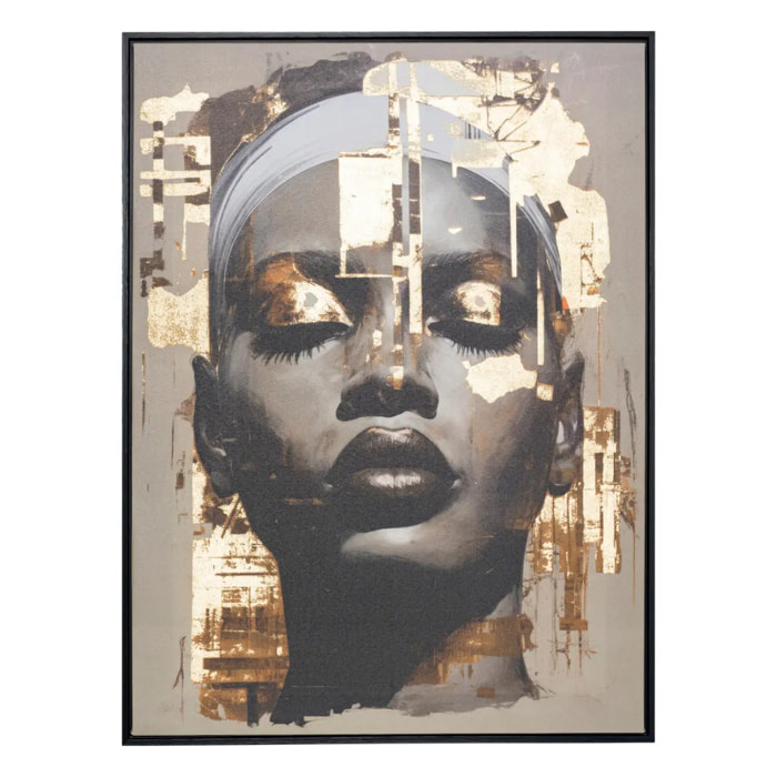 Toile imprimée encadrée "Magdalena" marron 60x80cm