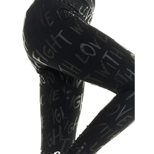 Leggings de mujer Leone con estampado Allover Blackout