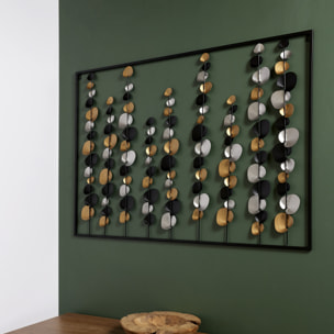 Decoration Murale Metal Fleuri 100x70cm