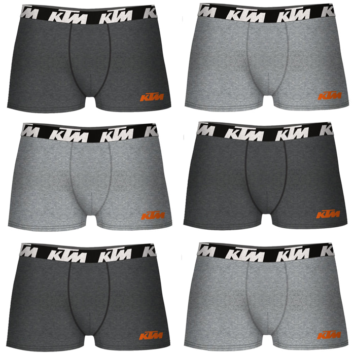 Set de 6 calzoncillos bóxer ktm  gris claro y gris oscuro