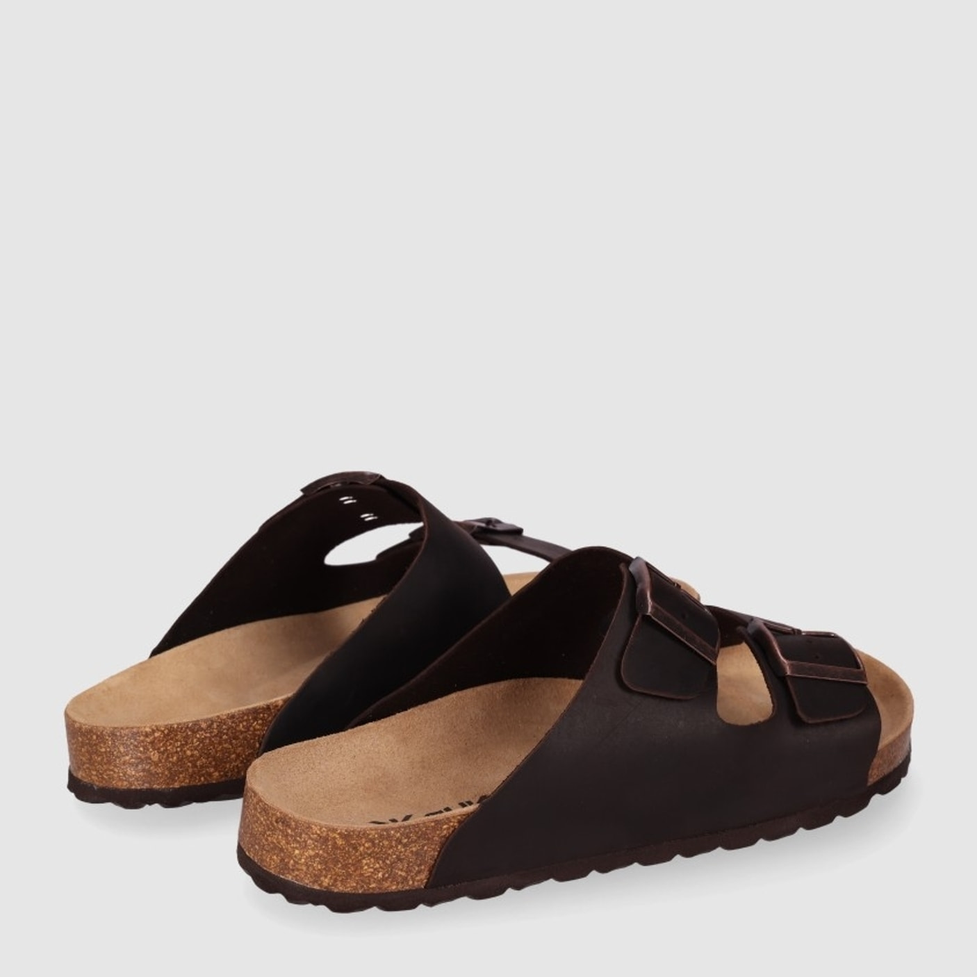 Sandalias de Piel - Marron - Tacón: Bajo