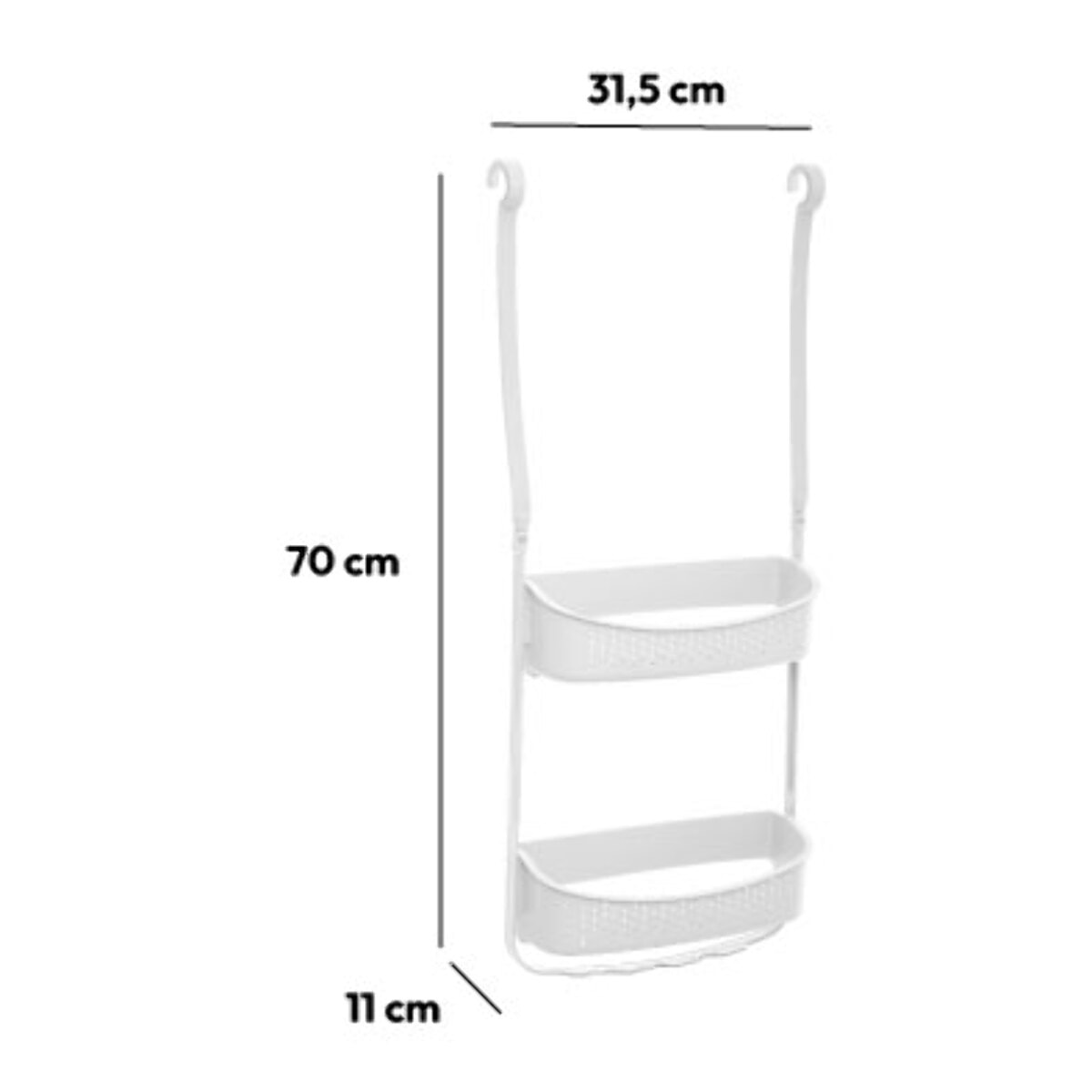 Serviteur de douche 2 niveaux Blanc